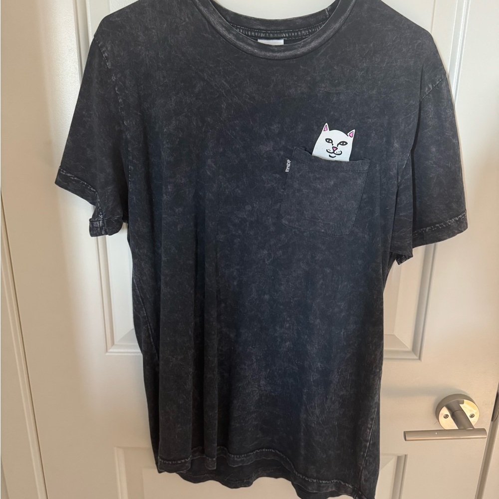 Ripndip Black Short Sleeve Tee with Cat Pocket (Size M)